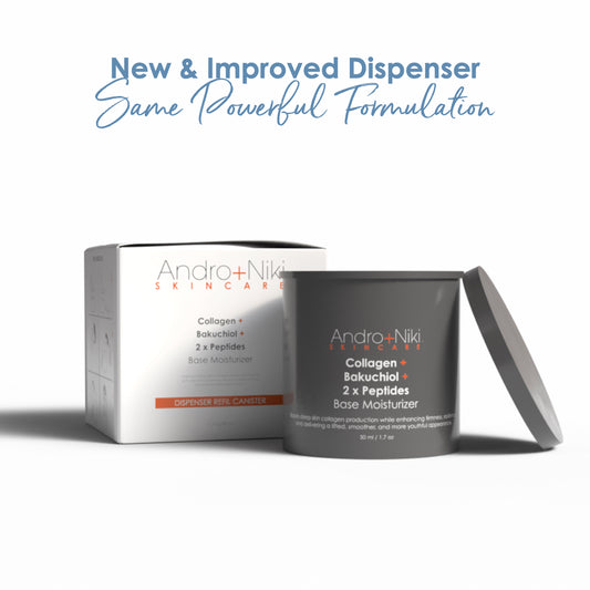 (NEW VERSION - Available August 15) REFILL CANISTER ONLY Collagen + Bakuchiol + 2 x Peptides Base Moisturizer