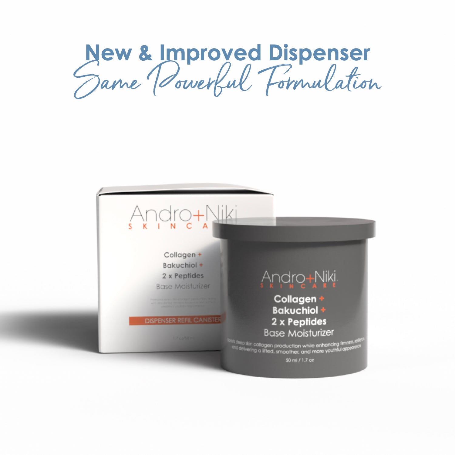 (NEW VERSION - Available August 15) REFILL CANISTER ONLY Collagen + Bakuchiol + 2 x Peptides Base Moisturizer