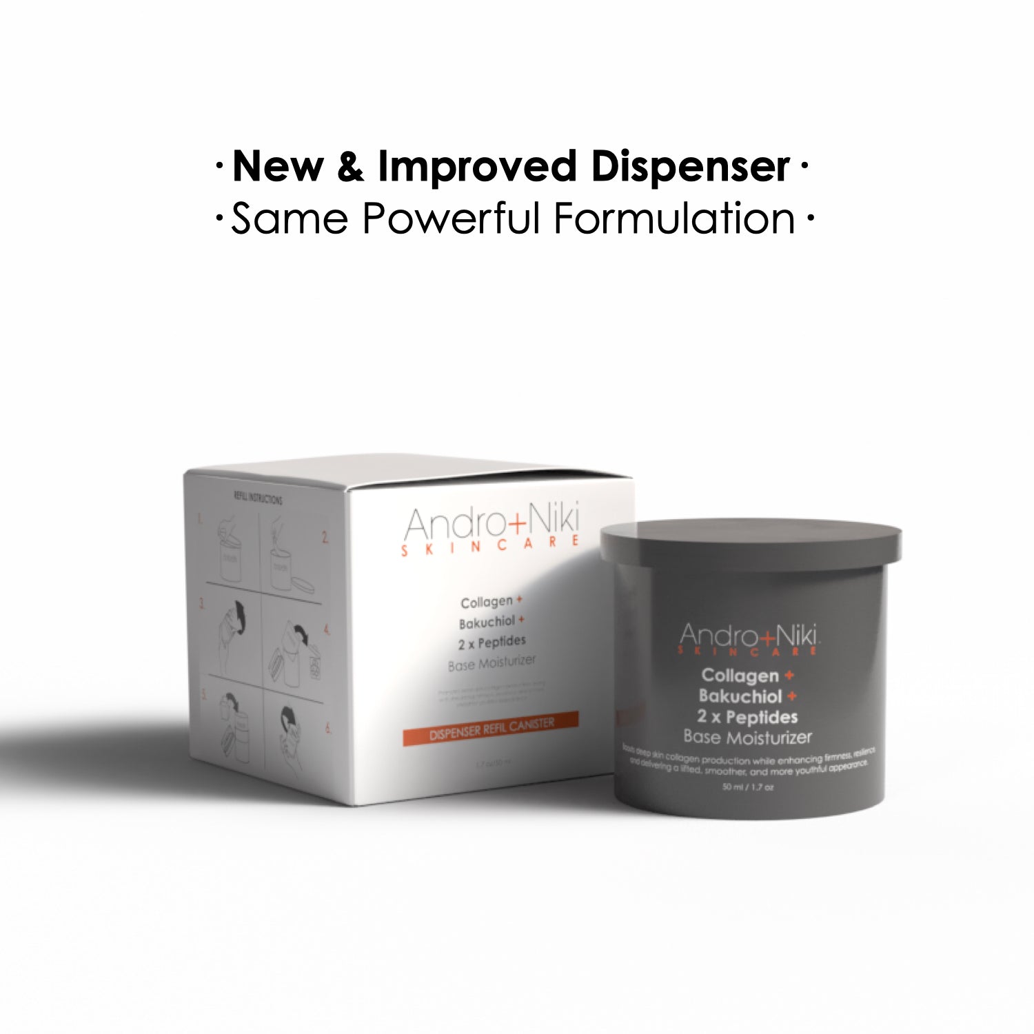 (NEW VERSION) REFILL CANISTER ONLY Collagen + Bakuchiol + 2 x Peptides Base Moisturizer